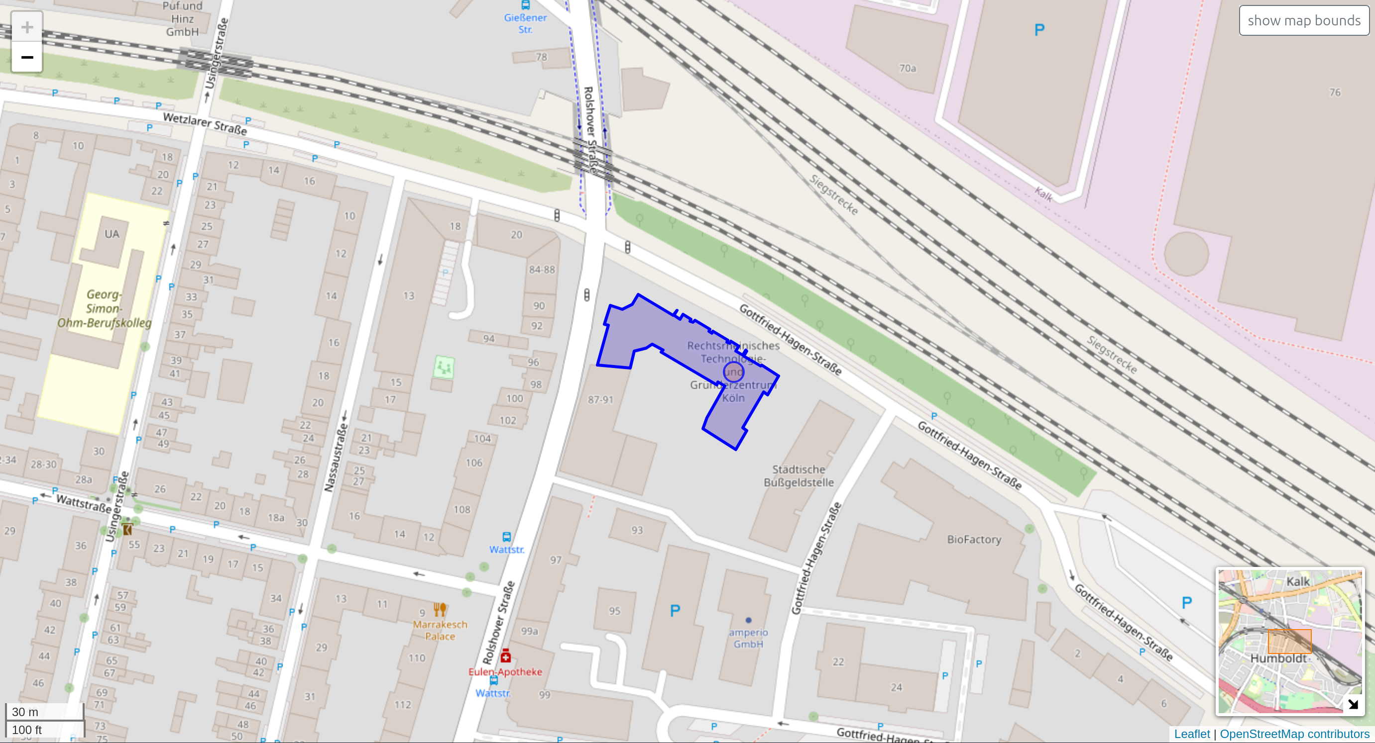 Strassenkarte aniCausa Köln